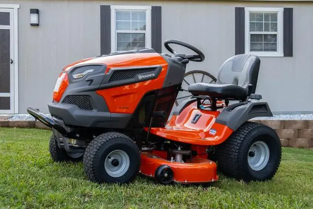 Red Lawnmower on grass